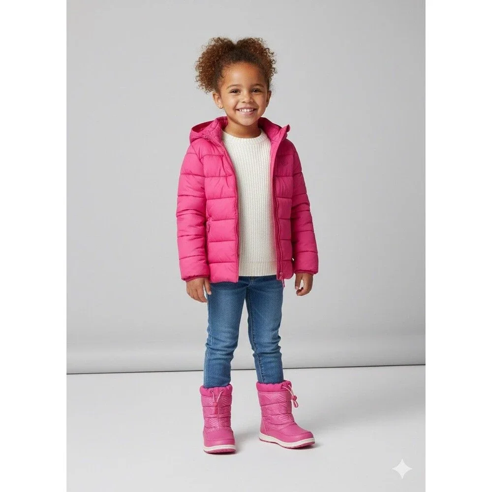 Lands' End Kids Snow Flurry Insulated Winter Boots Pink Youth 11 Waterproof